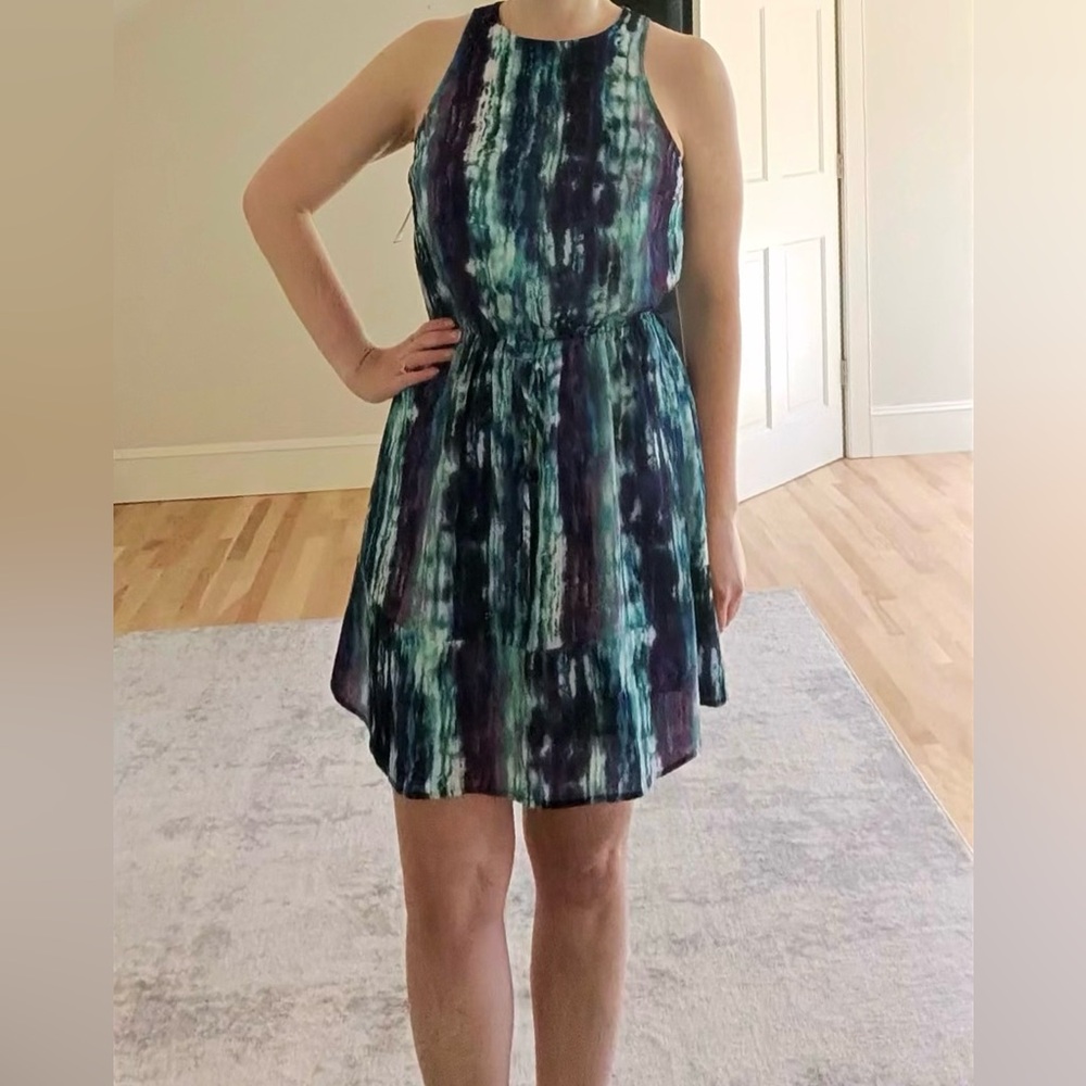 Mossimo Supply Co. Blue and Purple Tie-dye Dress